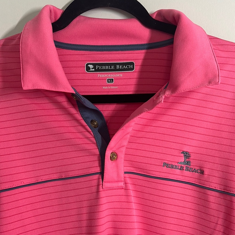 Pebble Beach Men's Pink Performance Polo